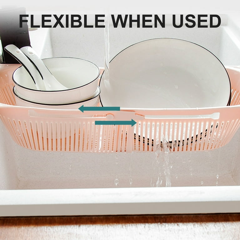 Adjustable Drainer Basket Fruit Vegetable Washing Basket Dish