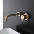 thumbnail image 1 of Grifo para Lavabo de Baño KEWITY Montado en la Pared Oro Cepillado, 1 of 5