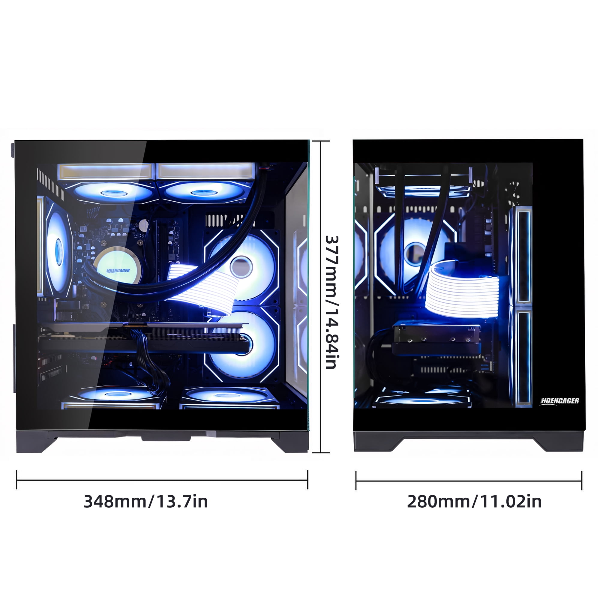 Hoengager Gaming PC AMD Ryzen 7 5700X 8-Core 3.4 GHz, RTX 5060 8GB, 32GB DDR4 RAM,1TB PCIe SSD, WIFI with Bluetooth Windows 11 Prebuilt Computer