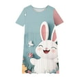 thumbnail image 4 of Riecok Easter Floral Ballet Dress for Girls 4-14 Years Spring Short Sleeve Round Neck Party Outfit with Ruffled Hem and Butterfly Patterns Multicolor 7-8 Years, 4 of 4