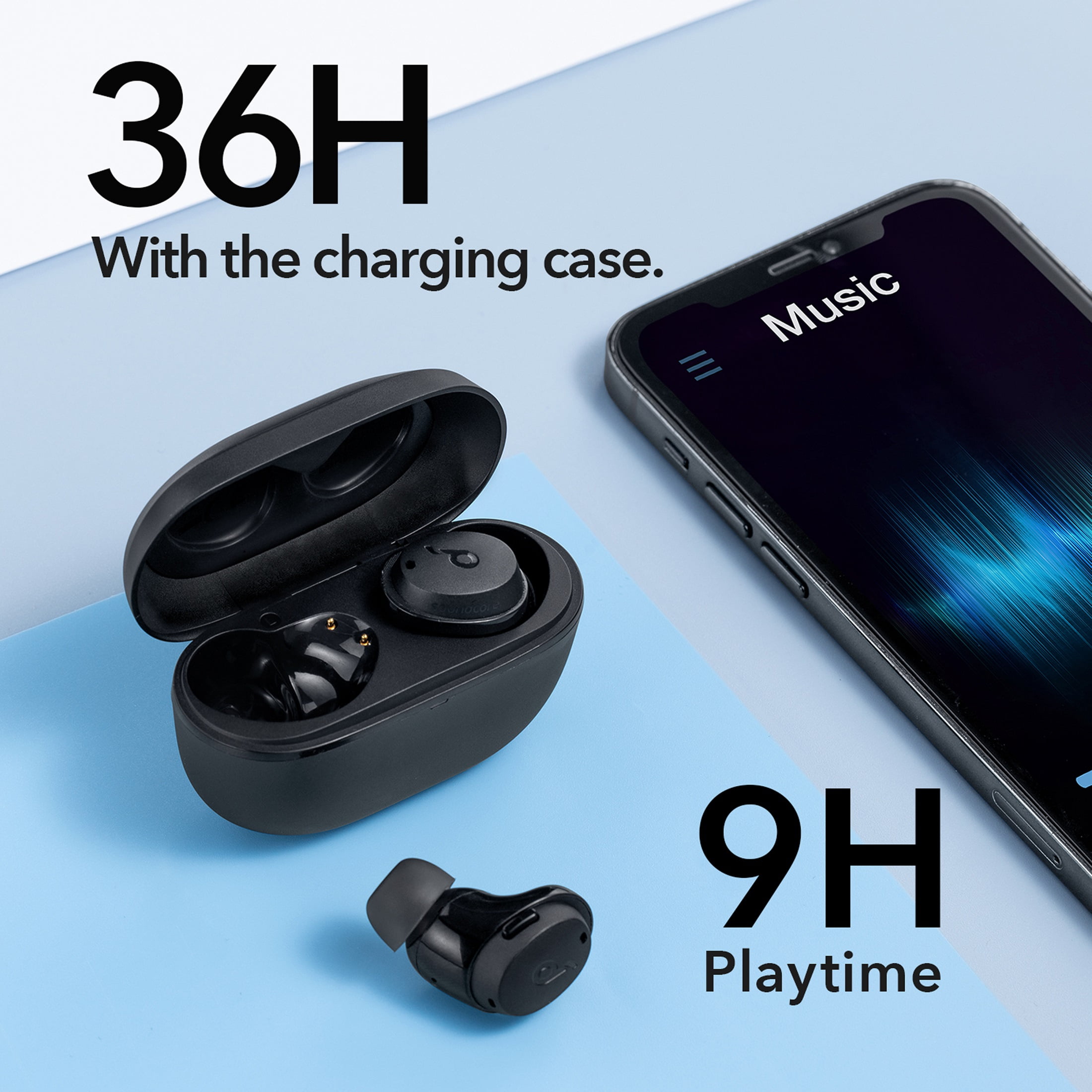 soundcore Anker- IPX5, by 9/36-Hour Earbuds Headphones, Playtime, True Wireless Black ANC 3i Life Dot