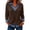 31#Brown, variant on Womens Long Sleeve Blouse V Neck Button Leopard Print Shirt Contrast Collar Cuffs Casual Top Tee for Women Daily Work Wear Blue XL