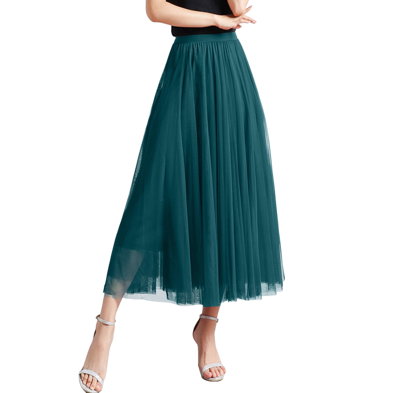 Dark Green Green Tulle Maxi Skirt Uk B91xZ Womens Skirts A-line