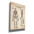 thumbnail image 2 of Epic Graffiti "Anatomical Skeleton Blueprint Patent Parchment" Giclee Canvas Wall Art, 12"x18", 2 of 3