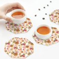 thumbnail image 6 of Bingfone Vintage Key Lock And Flowers Leather Drinks Coasters with Set of 6,Suitable for Home Kitchen,Coffee Cup Coasters Home Gift, 6 of 7