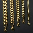 thumbnail image 2 of 16"-36" Stainless Steel Chain Mens Necklace Gold Plated Curb Cuban 3/5/7/9/11mm, 2 of 8