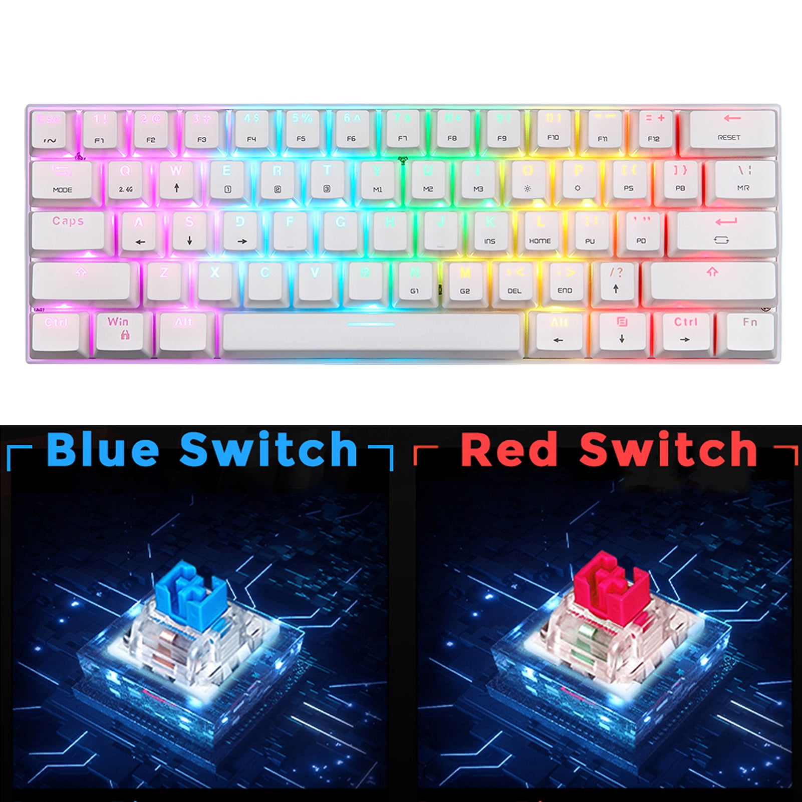 MOTOSPEED Keyboard,Mechanical 61 HUIOP Drive Laptop PC Microscope