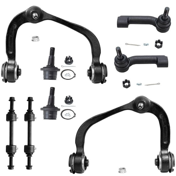 Detroit Axle - Front Suspension Kit for 4WD 2009-2014 Ford F-150, 2010 2011 2012 2013, 2 Upper Control Arms & Ball Joints, 2 Lower Ball Joints, 2 Outer Tie Rods, 2 Sway Bar Links Replacement