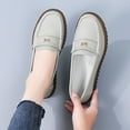 thumbnail image 5 of Women's Casual Summer Loafer Shoes Lightweight Non-Slip Slip-On Comfortable Round Toe Footwear for Leisure Outdoor Indoor Use Gray,36, 5 of 9