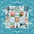 thumbnail image 3 of De Lauzun, Marion 12x12 Black Modern Framed Museum Art Print Titled - Paris Stamps Grey, 3 of 5