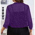 thumbnail image 5 of UDAUDU Women's Sheer Mesh Crop Tops Shrug 3/4 Sleeve Going Out Lightweight 2026 Spring Summer Cardigan Jacket Purple XL, 5 of 6