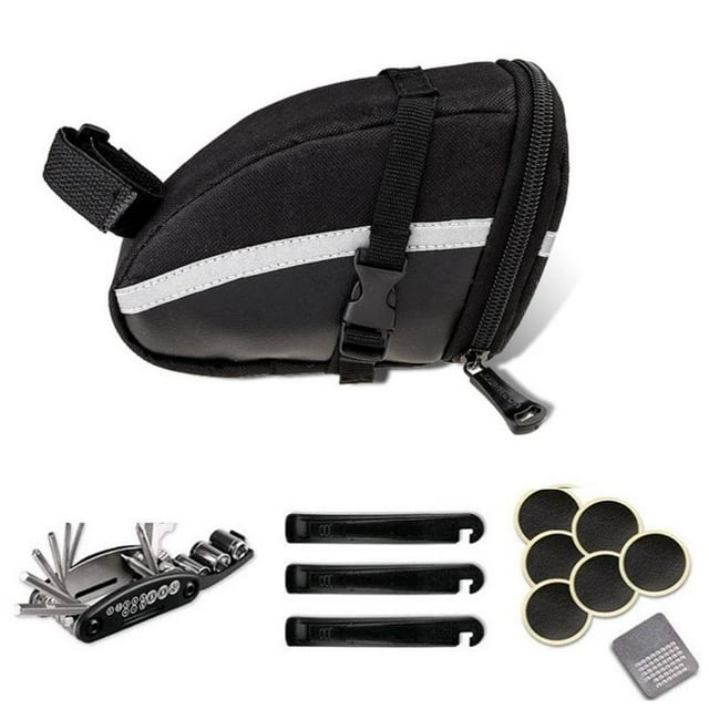 Kit de herramientas de reparación DYNWAVEMX 16 en 1, Bolsa de sillín portátil, incluye herramientas de acero inoxidable