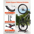 thumbnail image 5 of Vertical & Horizontal Upright Bike Floor Stand, Freestanding Bicycle Storage Rack Fits 16-27.5 Inch Mountain and Road Bikes, Indoor Outdoor Garage & Truck Bed Secure Bike Parking Holder, Black, 5 of 11
