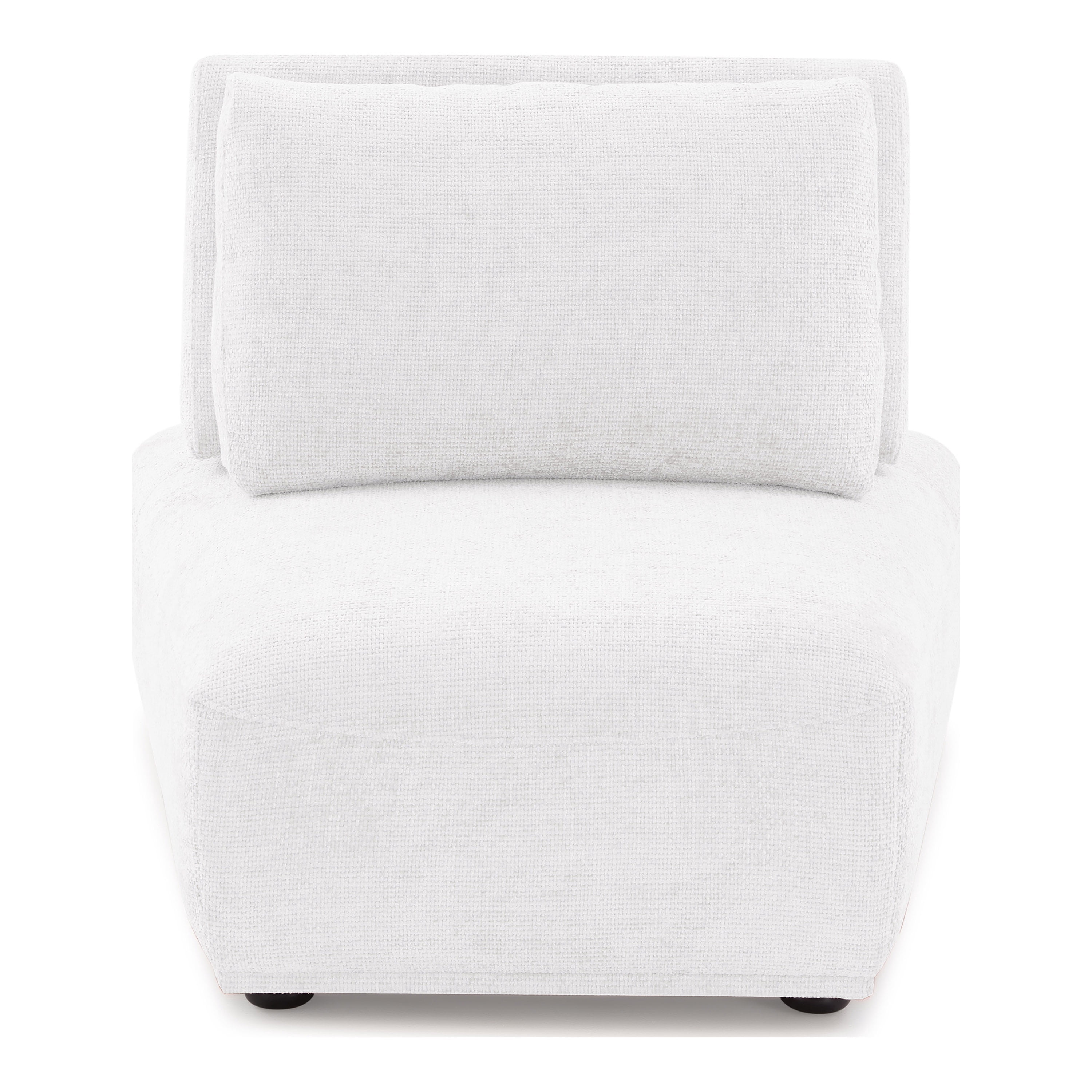Furniture of America Tatiana Modern Fabric Modular Curved Armless Indoor Chair with Adjustable Backrest, White