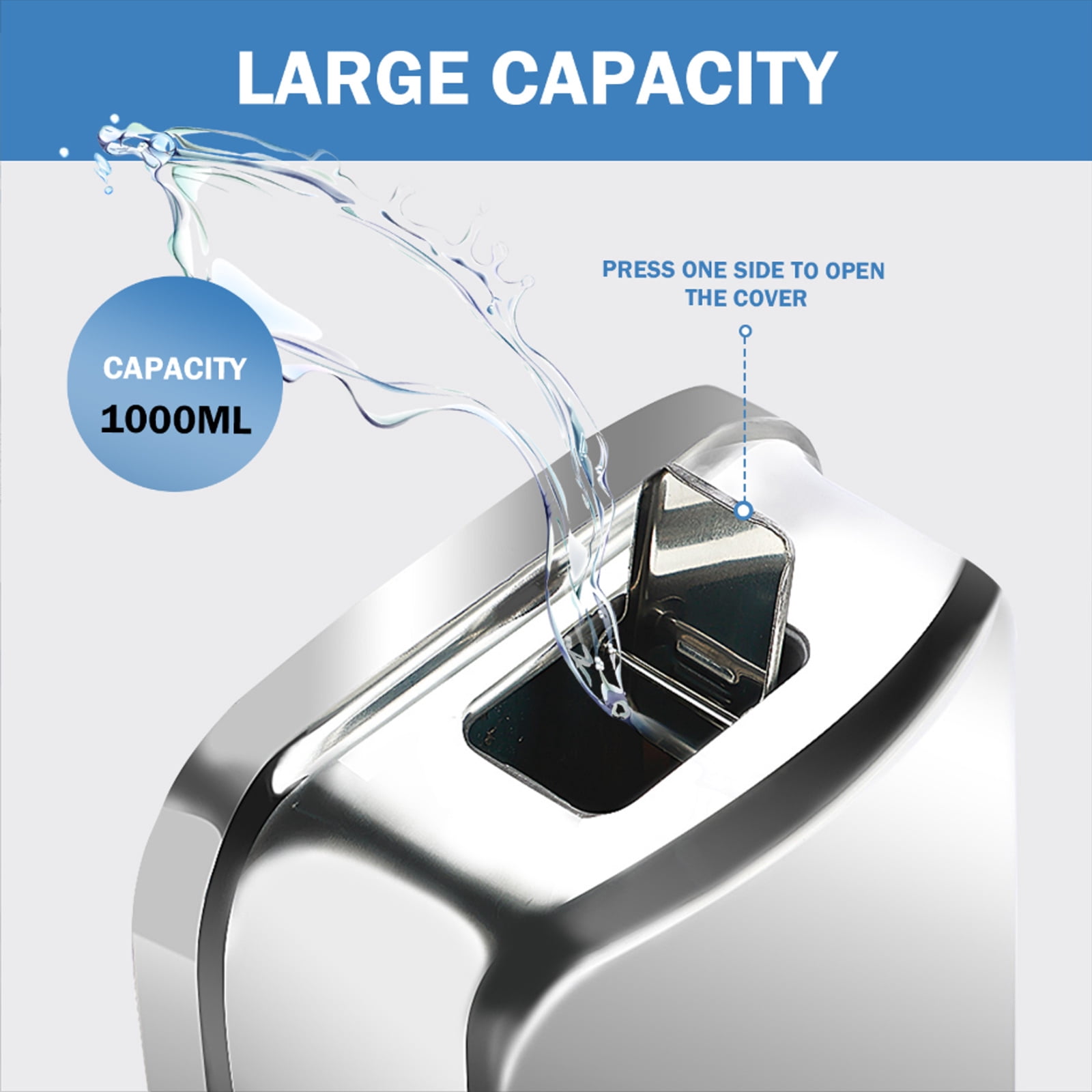 4Pcs Commercial Soap Dispenser Stainless Steel 1000ml Wall Mount Manual Liquid Pump Rust Proof Leak Free for Bathroom