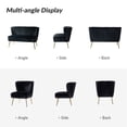 thumbnail image 3 of 3 Piece Living Room Sofa Set with Upholstered Loveseat Couch Armless Accent Chairs Black, 3 of 9