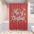 thumbnail image 6 of 4-Piece Bathroom Set with Waterproof Shower Curtain with Non-Slip Bath Mat, U-Shaped Mat & Toilet Lid Cover Calligraphy Of Merry Christmas, 6 of 8