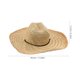 thumbnail image 3 of Sombrero vaquero de paja con ala ancha: sombrero de playa de verano para mujer, ligero y transpirable, ideal para actividades al aire libre., 3 of 8
