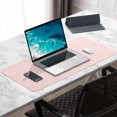 thumbnail image 5 of BOSOBO Desk Pad, 30" x 14" PU Leather Desk Mat, XL Extended Mouse Pad, Waterproof Desk Blotter Protector, Ultra Thin Large Laptop Keyboard Mat, Non-Slip Desk Writing Pad for Office Home, Pink, 5 of 7