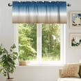 thumbnail image 6 of Blue Khaki Valances for Windows, 42 x 18in, Gradient Rod Pocket Kitchen Valance Curtain Light Filtering Window Treatments for Living Room Bedroom, 1 Panel, 6 of 7