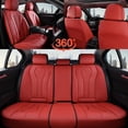 thumbnail image 2 of Juego completo de fundas para asientos de coche Coverado, de piel roja, impermeables, 2 of 9