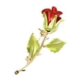 thumbnail image 1 of Pin de broche de flores de rosas Broche Día del día accesorios de vestuario ción elegante con hojas, 1 of 8
