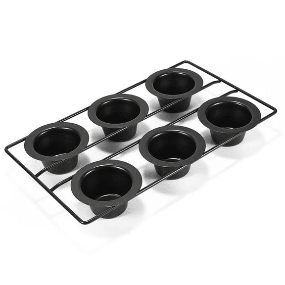 LIFVCNT 6-Cup Deep Popover Pan, Carbon Steel Nonstick Bakeware, Dishwasher Safe, for Popovers, Yorkshire Pudding and Muffins