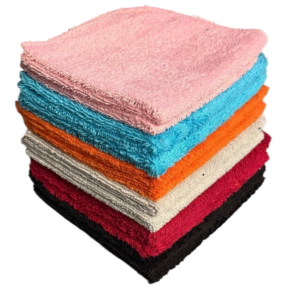 12 Pack Washcloths 100% Ring-Spun Cotton Wash cloths Design to exfoliate Your Hands, Body or face - Extra Soft and Absorbent – Machine Washable Size 12" X 12"- Assorted Colors.