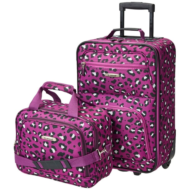 Juego de equipaje Rockland Fashion Softside Upright de 2 piezas, color morado