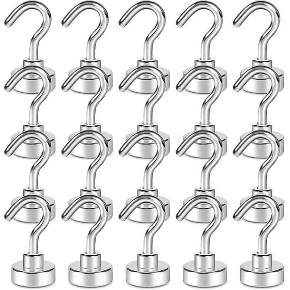 20 Pack Magnetic Hooks, 10kg  Strong Magnet With Fridge Hook, Heavy Duty Ceiling Cruise Hook