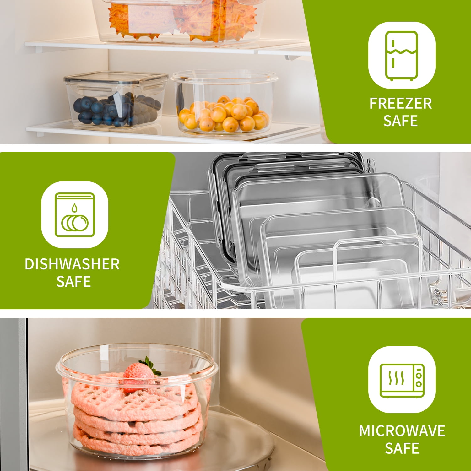 TINANA Food Storage Containers with Airtight Lids: 44 PCS Large Kitchen Storage Containers for Pantry Organizers and Storage, BPA-Free Meal Prep Container with Labels & Marker