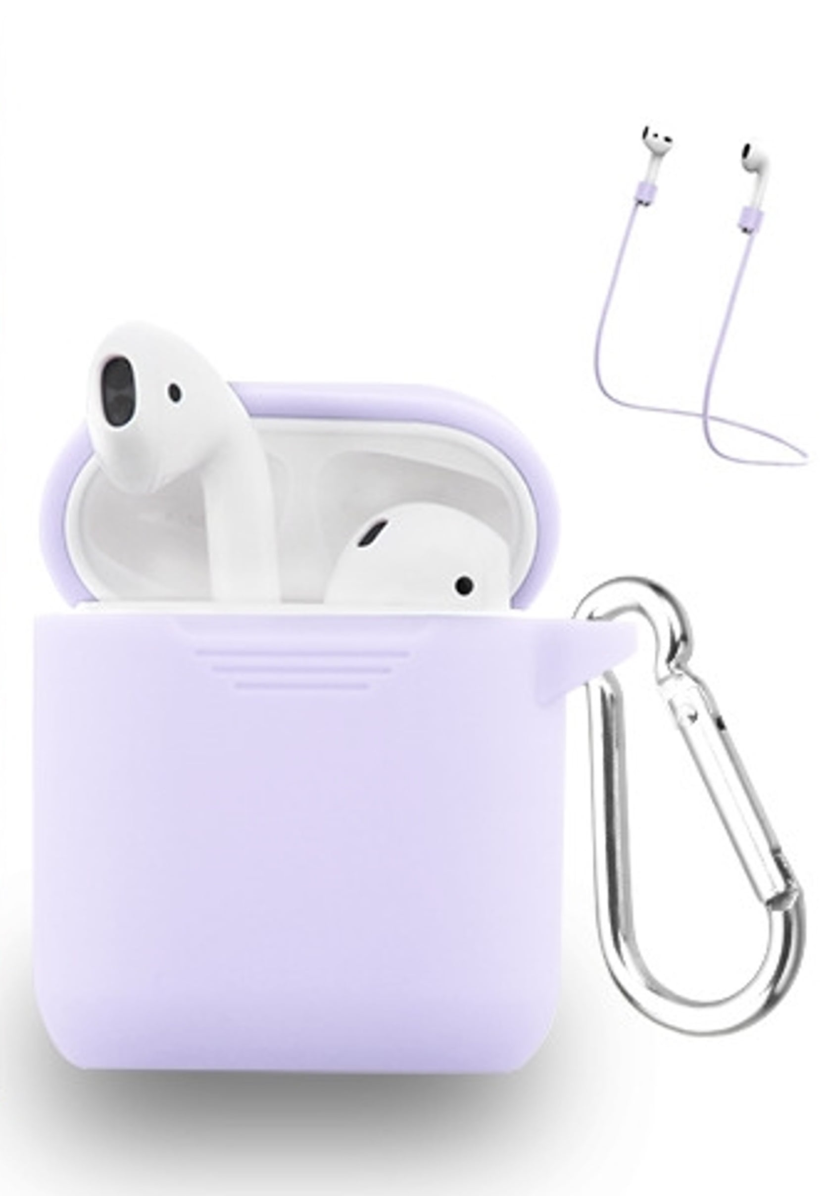 Purple Silicone AirPods Case with Strap, Ear Hook, Jamaica Ubuy
