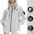 thumbnail image 2 of SuTry Valentine's Day Womens Jacket Print Lightweight Hooded Winter Outdoor Waterproof Tops Fashion Casual Outerwear Jackets for Women(White,XL), 2 of 9