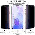 thumbnail image 3 of TEMOGU-2 Pack Privacy Screen Protector for iPhone 16 [6.1-Inch] Anti Spy Private Tempered Glass Film, Anti-Scratch, Bubble Free, Case Friendly, 3 of 4