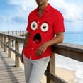 thumbnail image 4 of Zylanna Men's Casual Button Down Shirts, Breathable Short Sleeve Vacation Funny Face Print Summer Beach Shirts for Men Multicolor, 4 of 5