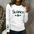 thumbnail image 2 of Wang6 Womens Oversized Long Sleeve St Patricks Day T-Shirt Causal Irish Shamrock Slaince Letter Printed Tops Crew Neck Loose Saint Graphic Tees Green XXL, 2 of 4