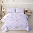 thumbnail image 2 of Erosebridal Cartoon Unicorn Girls Twin Quilt Set,Dreamy Princess Style Rainbow Twin Coverlet Set For Kids,2-Piece, 2 of 7