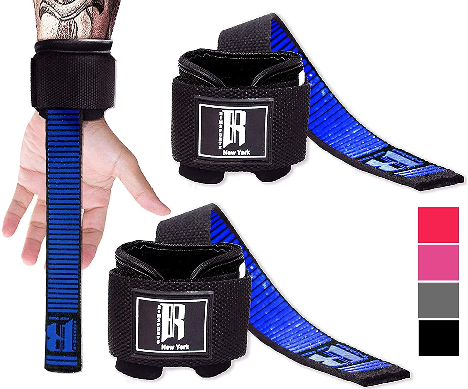 RIMSports Power Weight Lifting Straps Deadlift with Wrist Support for