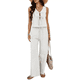 thumbnail image 2 of Conjunto de 2 Piezas para Mujer: Chaleco con Cuello en V y Cintura con Lazo, Pantalones Casuales de Pierna , , Talla XL, 2 of 9