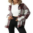 thumbnail image 2 of Chemise Surdimensionnée à Carreaux pour Femmes, Veste Surchemise, Col à Revers, Boutonnée, Décontractée, Manches Longues, Blouse Rouge m, 2 of 7