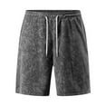 thumbnail image 3 of Mens Vintage Cotton Shorts Lace up Elastic Waist Short Pants Loose Comfy Straight-Leg Sweatpant Sport Crop Shorts, 3 of 4