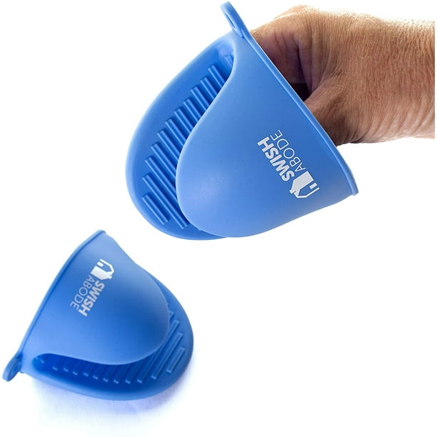 Yiaiinter Blue Mini Silicone Oven Mitts Set 2 For Instant Pot Or Kitchen Use As Potholder Or Baking Holder Mini Oven Mitt Is Sold In A Pair And Mitte
