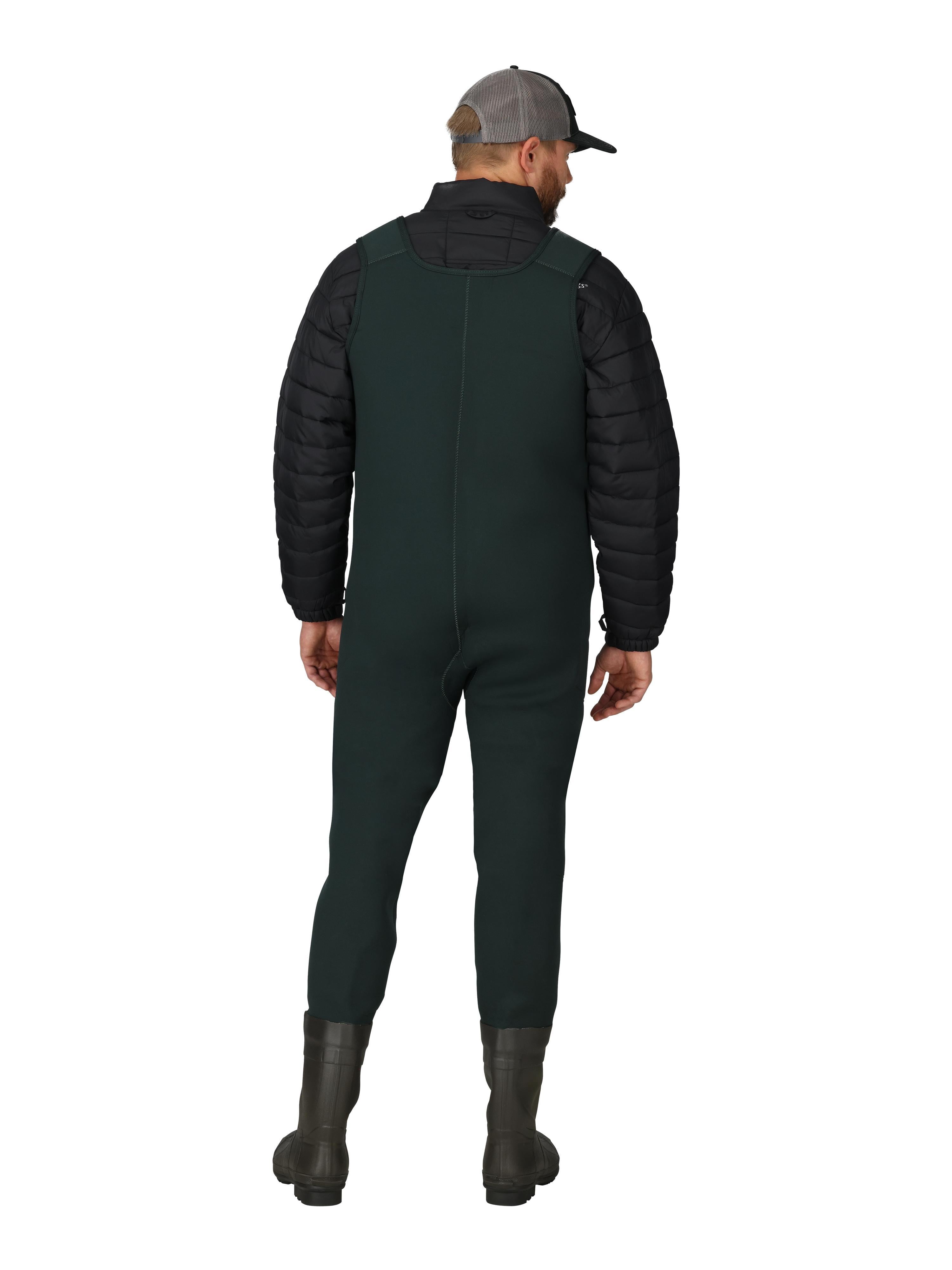 (3 pack) Frogg Toggs Men’s Amphib Bootfoot Chest Waders, Neoprene Waders for Fishing with 200g Thinsulate Cleated Boots, Forest Green, Size 11