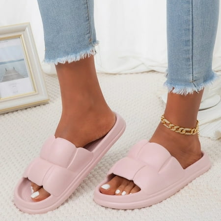 

Cathalem Arch Fit Sandals for Women Cloud Slides For Women And Men Shower Slippers Bathroom Sandals Extremely Comfy Cushioned Sandal Pink 6