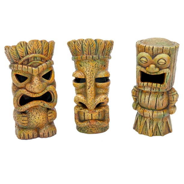 Aquarium Decorative Tiki's Assorted Resin Ornament Small 4"H (1 Piece