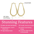 thumbnail image 3 of Cate & Chloe Beatrice 18k Yellow Gold Plated 24mm U-Shaped Hoop Earrings for Women, Gift for Her, 3 of 11