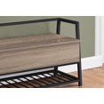 thumbnail image 2 of Monarch Specialties Bench, Entryway, Hallway, Storage, 42" Rectangular, Metal, Laminate, Brown, Black, Contemporary, Modern, 2 of 4
