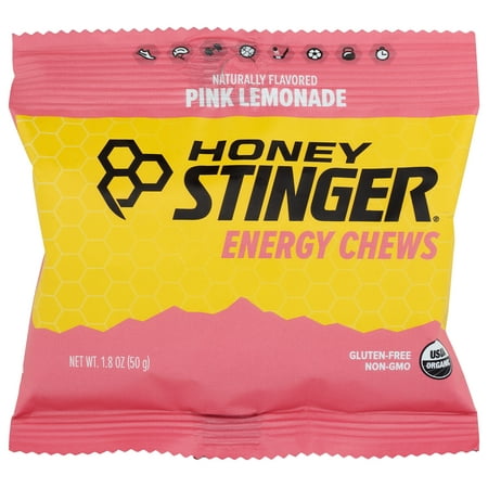 Pack of 12, Honey Stinger Pink Lemonade Energy Chews, 1.8 oz