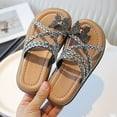 thumbnail image 5 of Otqutp Summer Shoes for Toddler Girls New Summer Girls' Slippers Fashionable and Comfortable Casual Shoes Beach Sandals Bowknot Flip Flops, 5 of 6