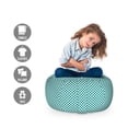 thumbnail image 2 of Teal Storage Toy Bag Chair, Polka Dotted Pattern Traditional Style European Inspired and Vibrant Colored Image, Stuffed Animal Organizer Washable Bag, Small Size, Teal White, by Ambesonne, 2 of 3
